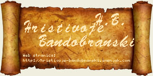 Hristivoje Bandobranski vizit kartica
